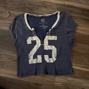 Social Culture Navy Crop Top